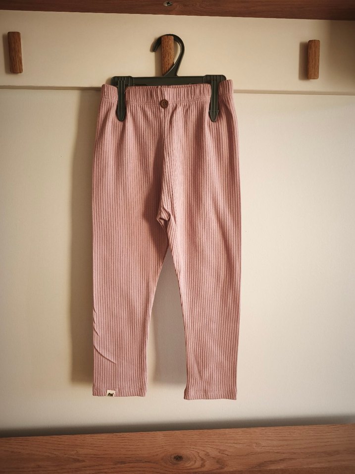 cigit marka kız Çocuk Pileli Pembe Keten Tayt - Görsel 3