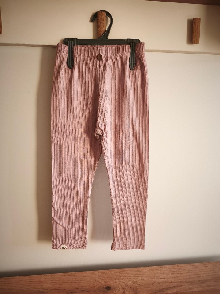 cigit marka kız Çocuk Pileli Pembe Keten Tayt - Görsel 4