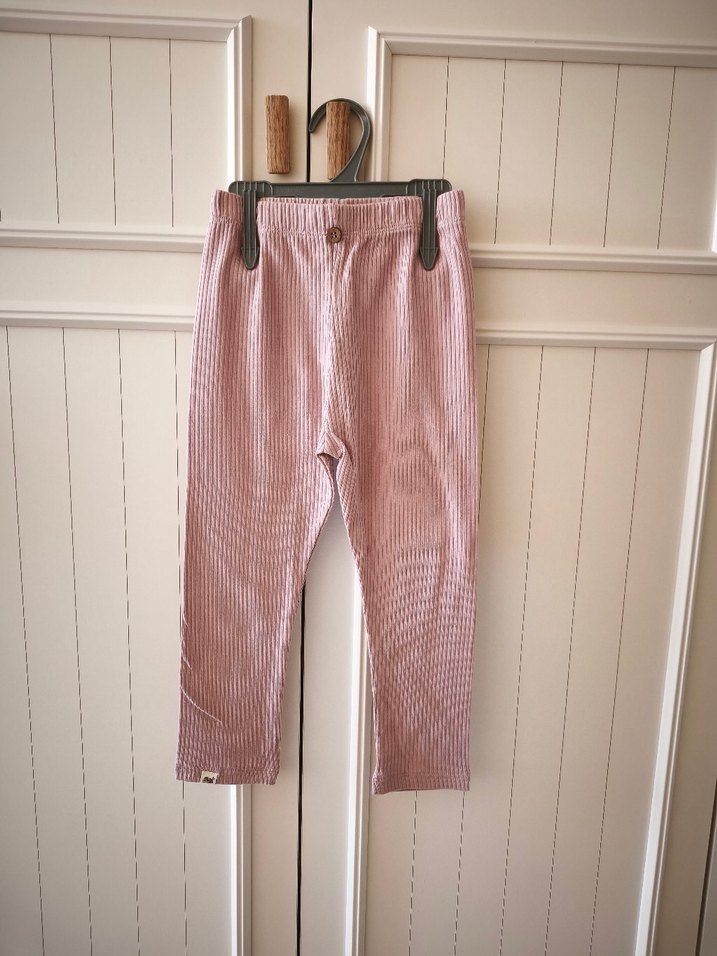 cigit marka kız Çocuk Pileli Pembe Keten Tayt - Görsel 2