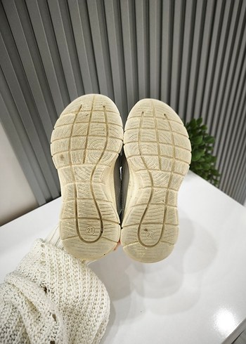 Gri Pembe Elastik Kız Spor Ayakkabı - Görsel 6