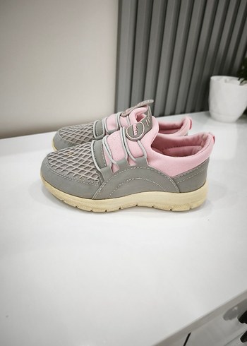 Gri Pembe Elastik Kız Spor Ayakkabı - Görsel 2