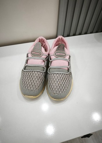 Gri Pembe Elastik Kız Spor Ayakkabı - Görsel 4