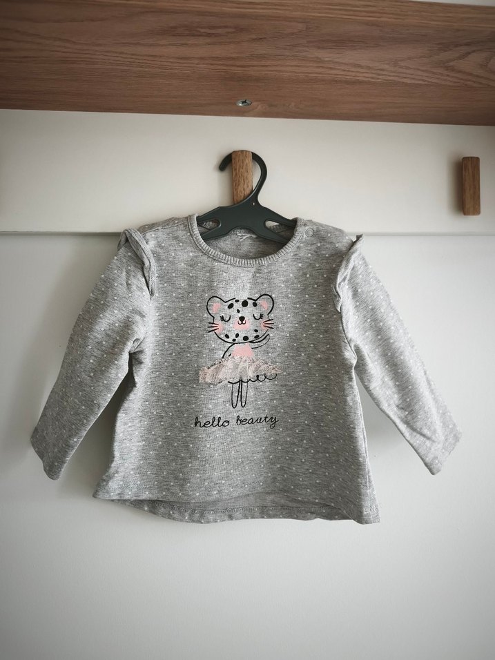 Kız Çocuk Uzun Kollu Baskılı Tişört - Görsel 3