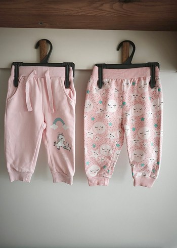 Kız Çocuk Pembe Desenl eşofman altı - Görsel 2