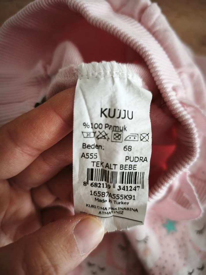 Kız Çocuk Pembe Desenl eşofman altı - Görsel 4