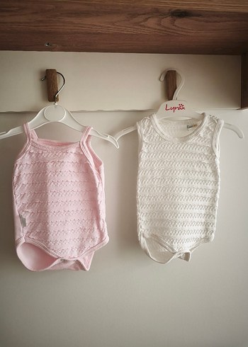 Dantel Detaylı Kız Bebek Askılı Body Seti - Görsel 3