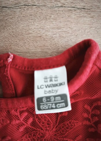 Kız Bebek Uzun Kollu Kırmızı Dantelli Body - Görsel 5