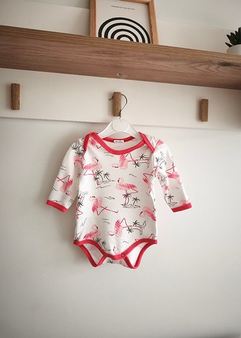Uzun Kollu Flamingo Desenli Bebek Body - Görsel 4