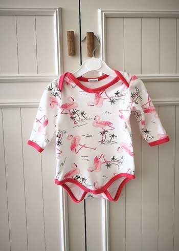 Uzun Kollu Flamingo Desenli Bebek Body - Görsel 2