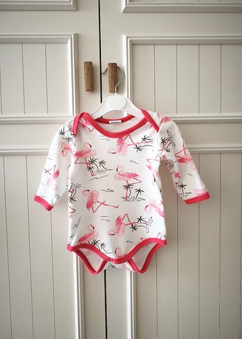 Uzun Kollu Flamingo Desenli Bebek Body - Görsel 3