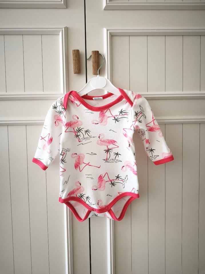Uzun Kollu Flamingo Desenli Bebek Body - Görsel 3