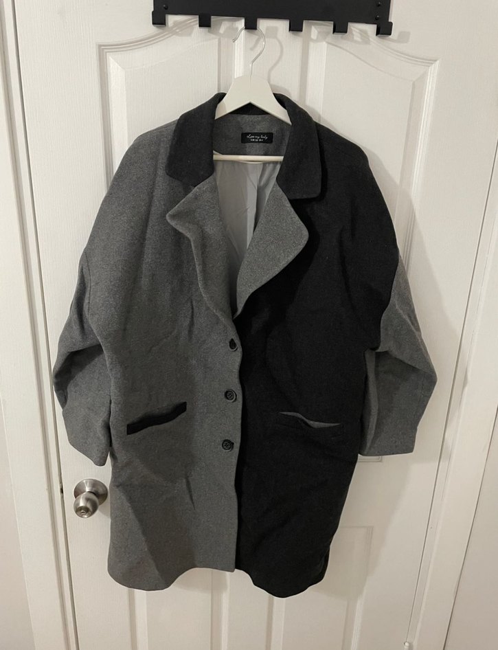 adl love my body blok renkli kaşe kaban - Görsel 3