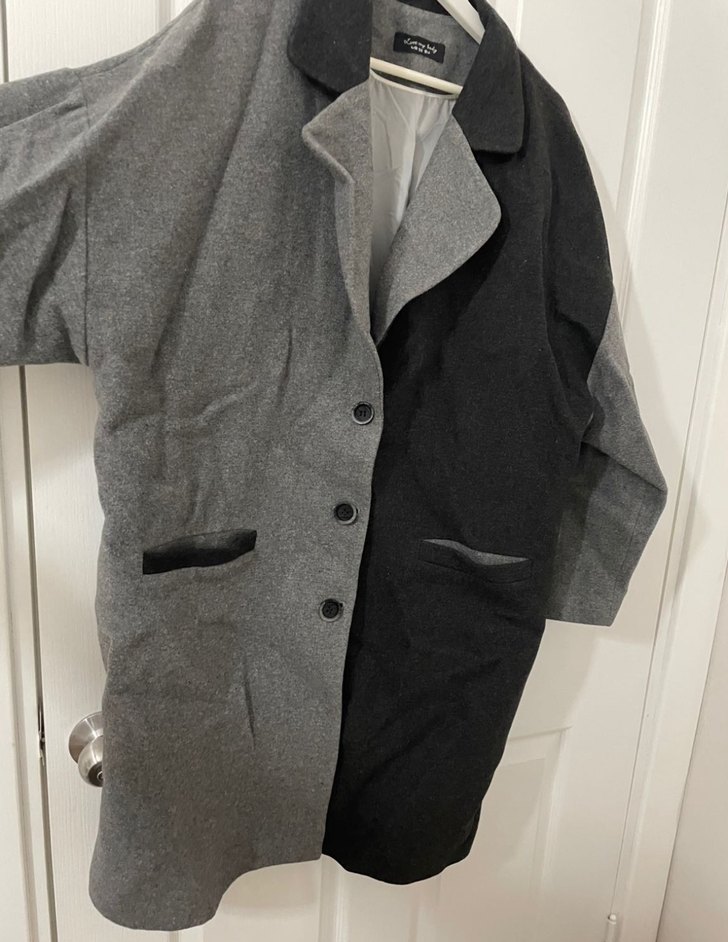 adl love my body blok renkli kaşe kaban - Görsel 5