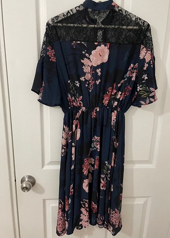 adl love my body çiçekli dantelli elbise - Görsel 4