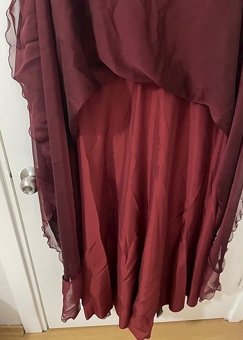özel dikim bordo elbise abiye - Görsel 8