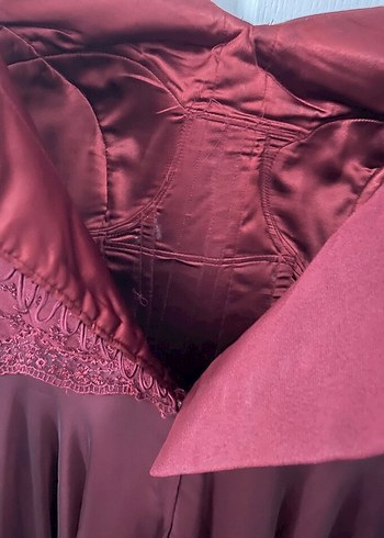 özel dikim bordo elbise abiye - Görsel 3