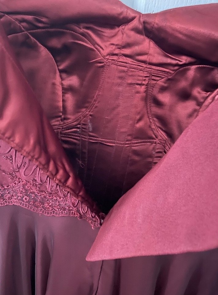 özel dikim bordo elbise abiye - Görsel 3