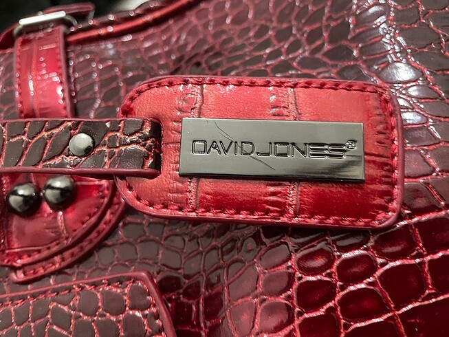 Beden david jones timsah derisi kırmızı çanta
