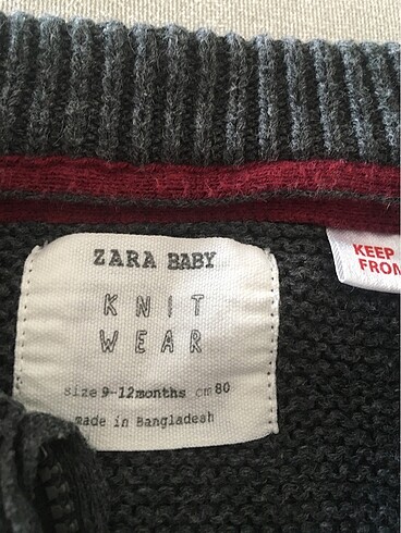 9-12 Ay Beden Zara fermuarlı hırka