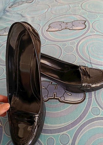 inci siyah Tokalı Blok Topuklu Stiletto