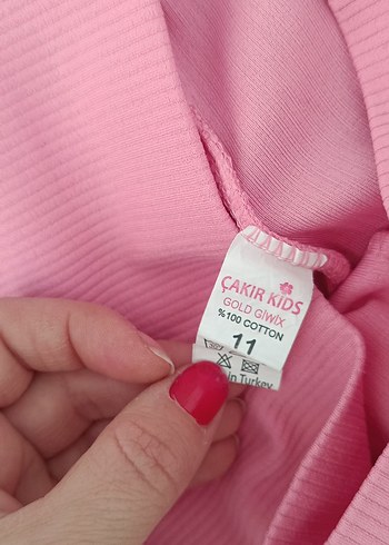 Kız Çocuk Pembe Pilili Dar Kesim Pantolon - Görsel 2