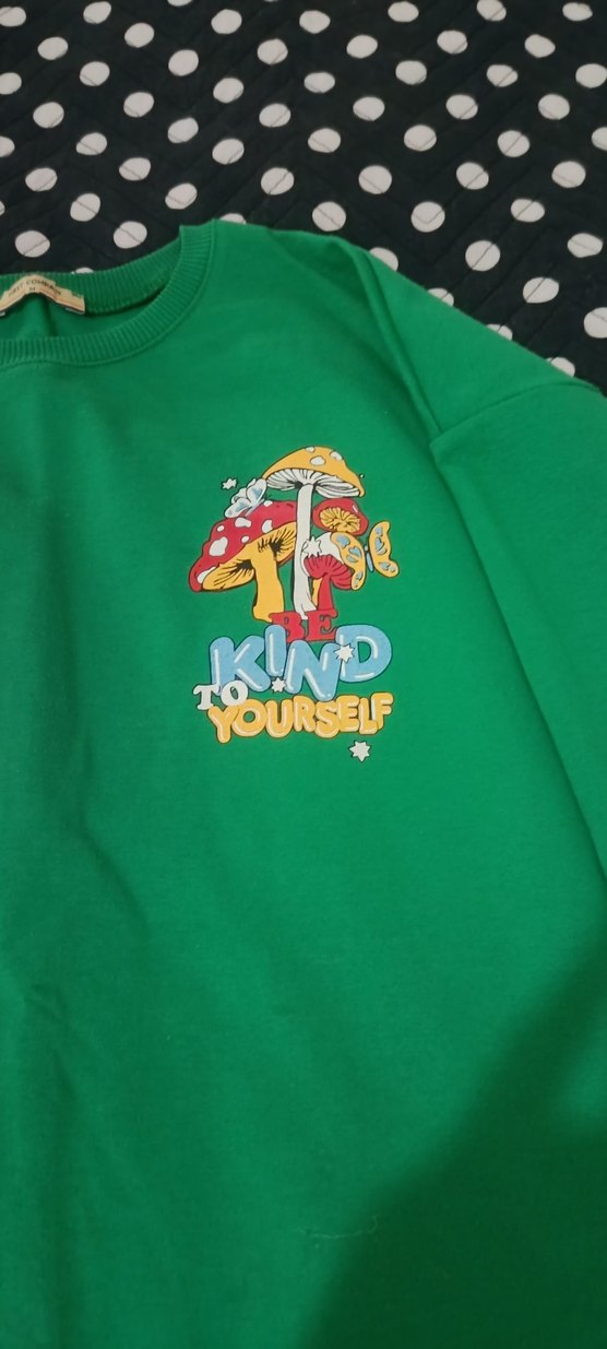 Düğmeli Yeşil Kadın Sweatshirt - Görsel 2