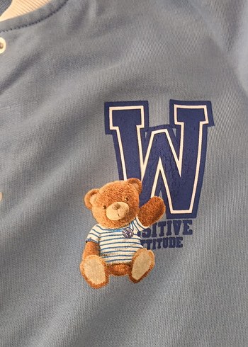 Mavi Pastel Düğmeli çocuk hırka - Görsel 2