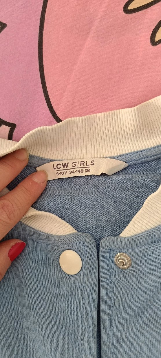 Mavi Pastel Düğmeli çocuk hırka - Görsel 3