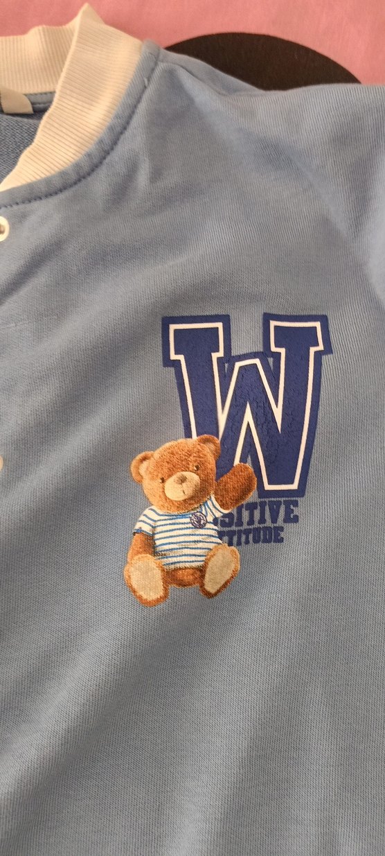 Mavi Pastel Düğmeli çocuk hırka - Görsel 2