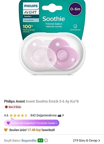  Beden Philips Avent Soothie Emzik