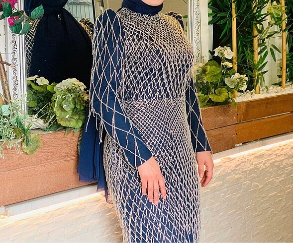 Taşlı tesettür abiye şık