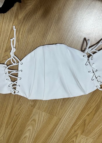 34 Beden Beyaz Bağcıklı Straplez Bustiyer