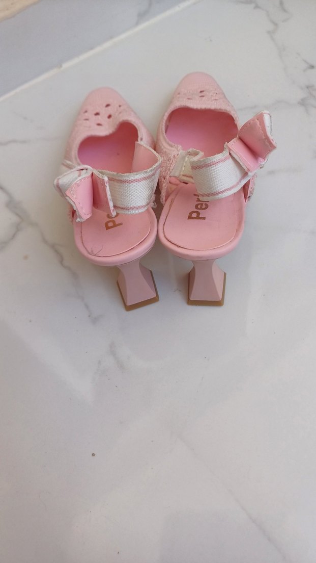 Pembe Dantel Nakışlı Kadın Abiye Ayakkabı - Görsel 3