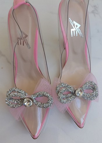 Diger Pembe Cam Topuklu Abiye Ayakkabı - Görsel 2