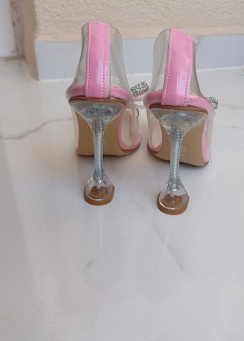 Diger Pembe Cam Topuklu Abiye Ayakkabı - Görsel 5