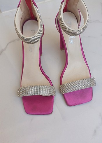 Diger Pembe Parlak Taşlı Topuklu Kadın Ayakkabı - Görsel 2