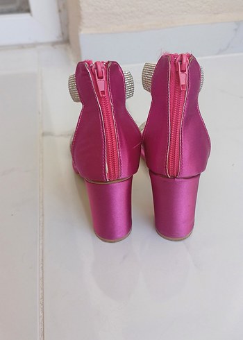 Diger Pembe Parlak Taşlı Topuklu Kadın Ayakkabı - Görsel 5