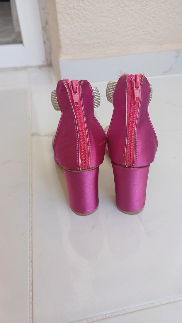 Diger Pembe Parlak Taşlı Topuklu Kadın Ayakkabı - Görsel 5