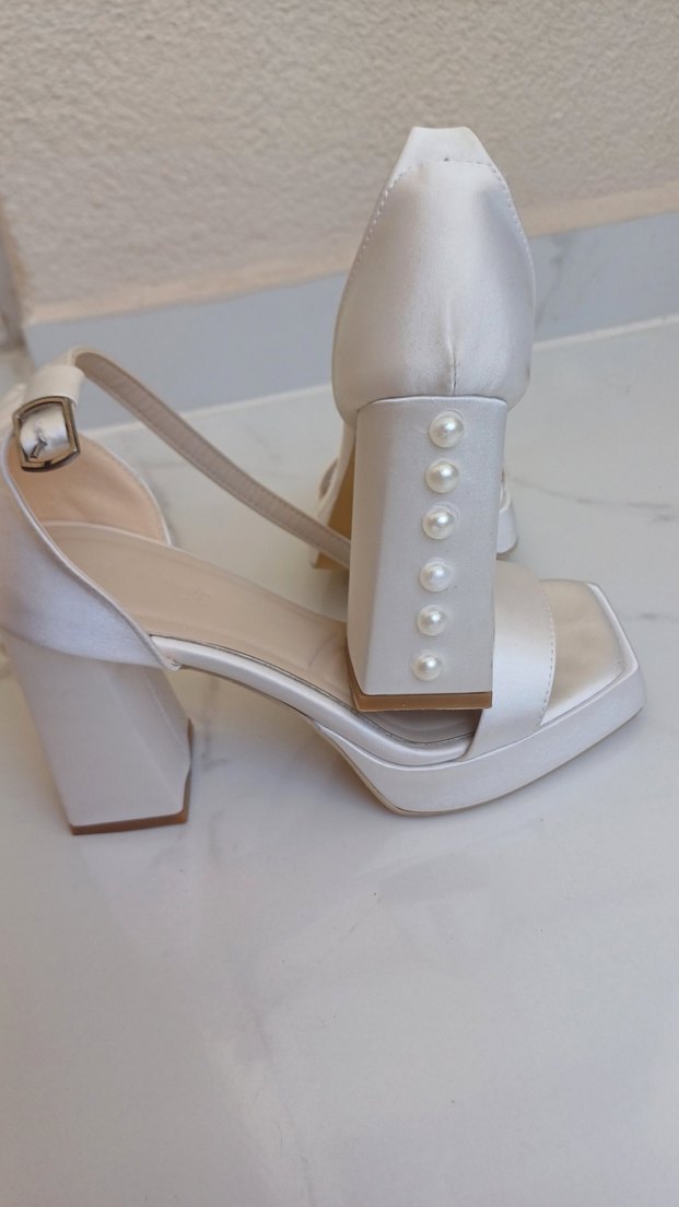 Diger Beyaz Kadın Topuklu Sandalet - Görsel 4