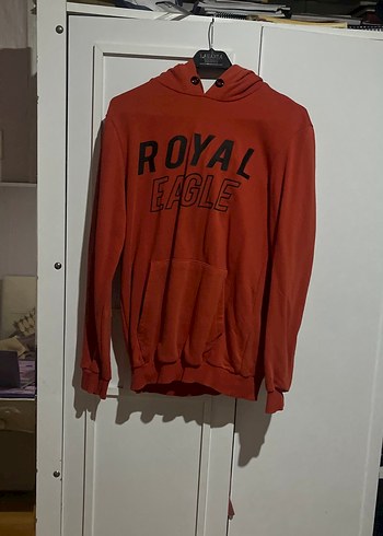 Diğer Kiremit Renk Baskili Kapusonlu Sweatshirt