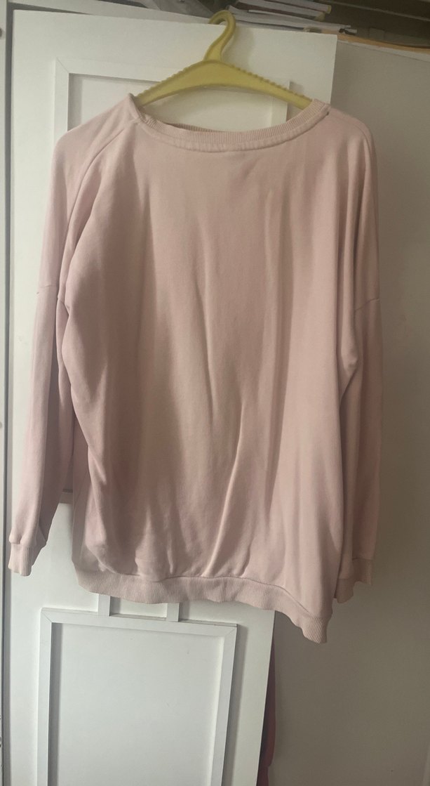 Slogan Baskılı Açık Pembe Rahat Kesim Sweatshirt — görsel 3/5