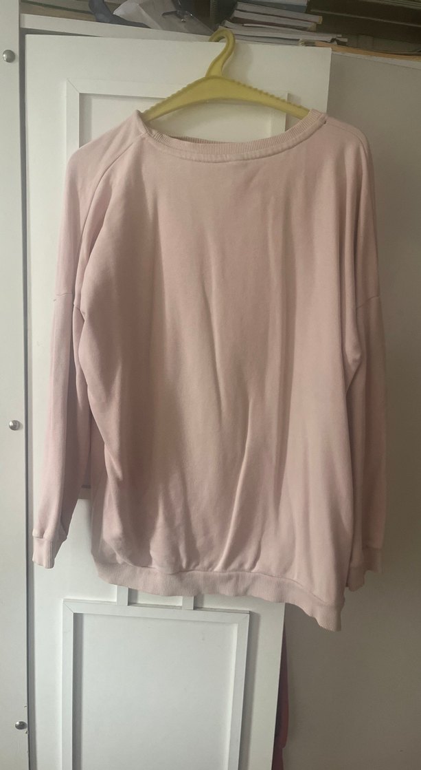 Slogan Baskılı Açık Pembe Rahat Kesim Sweatshirt — görsel 2/5
