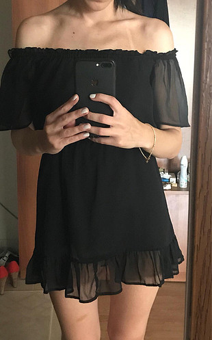 34 Beden Siyah mini elbise