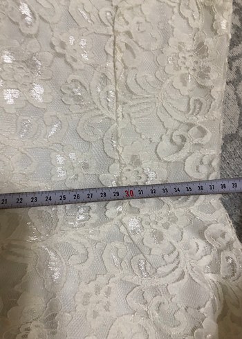 36 Beden beyaz Renk Dantel Detaylı Midi Bohem Gelinlik