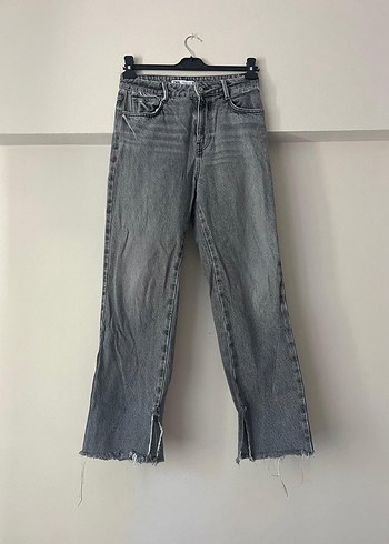 Gri Midi Kadın Denim Pantolon