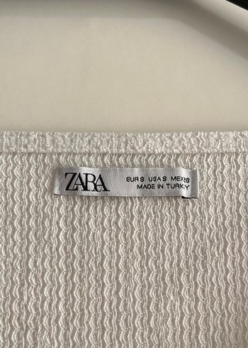 Zara Beyaz Kısa Kollu V Yaka