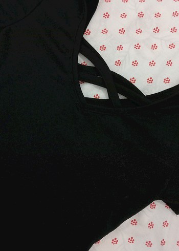 Siyah V Yaka Kısa Kollu Hamile Tişört - Görsel 2