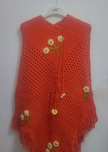 Nakışlı Kız Çocuk Bohem Örgü Panço - Görsel 3