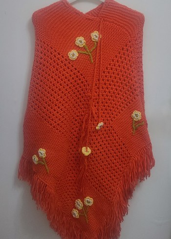 Nakışlı Kız Çocuk Bohem Örgü Panço - Görsel 2