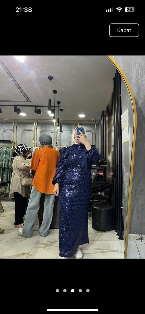 Lacivert abiye elbise - Görsel 2